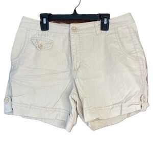 Gloria Vanderbilt Women’s Beige Linen Blend Shorts Size 6